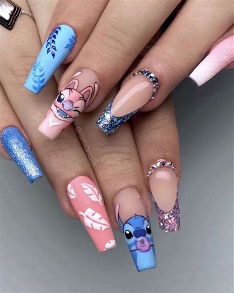 stitch acrylic nails